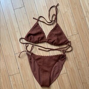 New - Wild fable - Chocolate Brown Crocheted Bikini Set